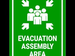 Sign evacuation assembly area