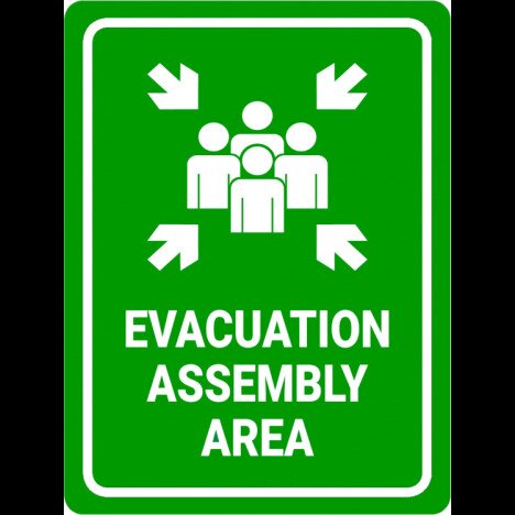 Sign evacuation assembly area