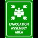 Sign evacuation assembly area